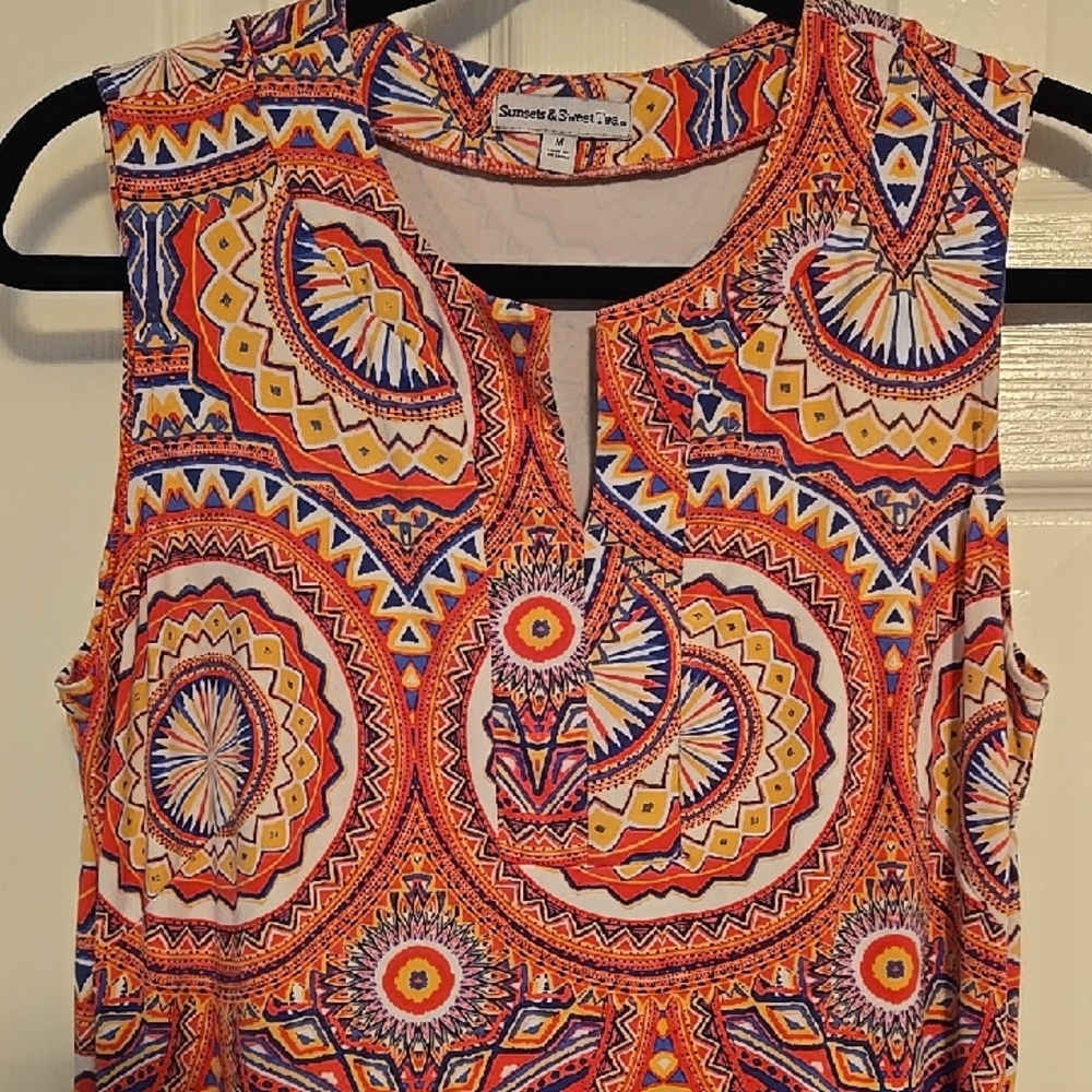 Women's Multicolor Sleeveless Top